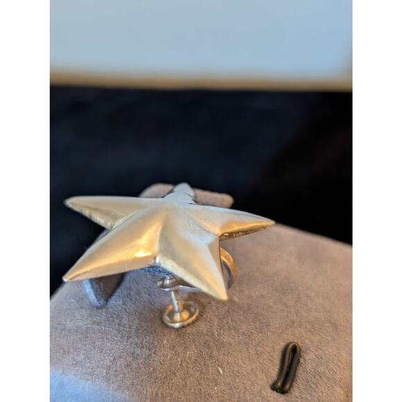 Vintage 925 Sterling Silver Mexico Screw On Star Earrings - Picture 7 of 8